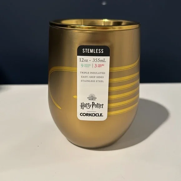 Golden snitch inspired tumbler from corckcicle - Picture 3 of 4